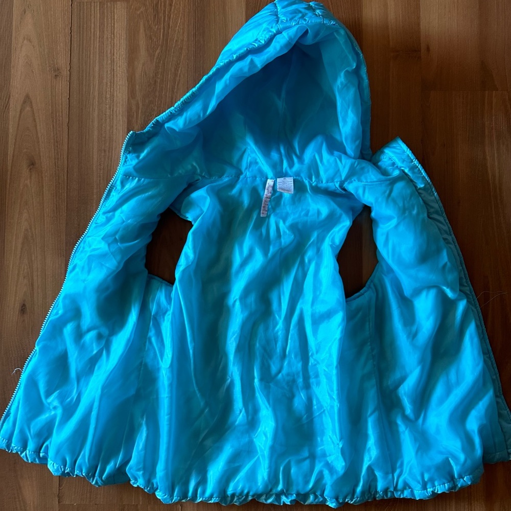 Heart n Crush Girls Sequined Turquoise Vest with hood size XL - Picture 4 of 5